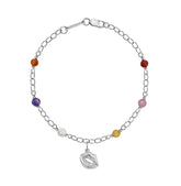 Pulsera Mujer Plata 925 Ecos Labios Circonia Multicolor